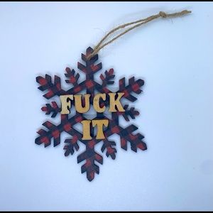 “F*** It” Buffalo Plaid Christmas ornament